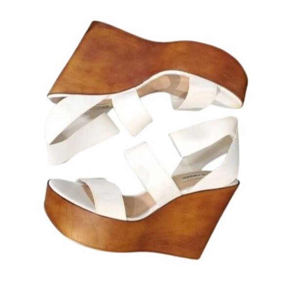 Steve Madden White Blondy Platform Wedge Sandal - Picture 1 of 10